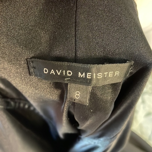 DAVID MEISTER cocktail party black halter dress high low hem lined size SM 6 - Picture 7 of 16